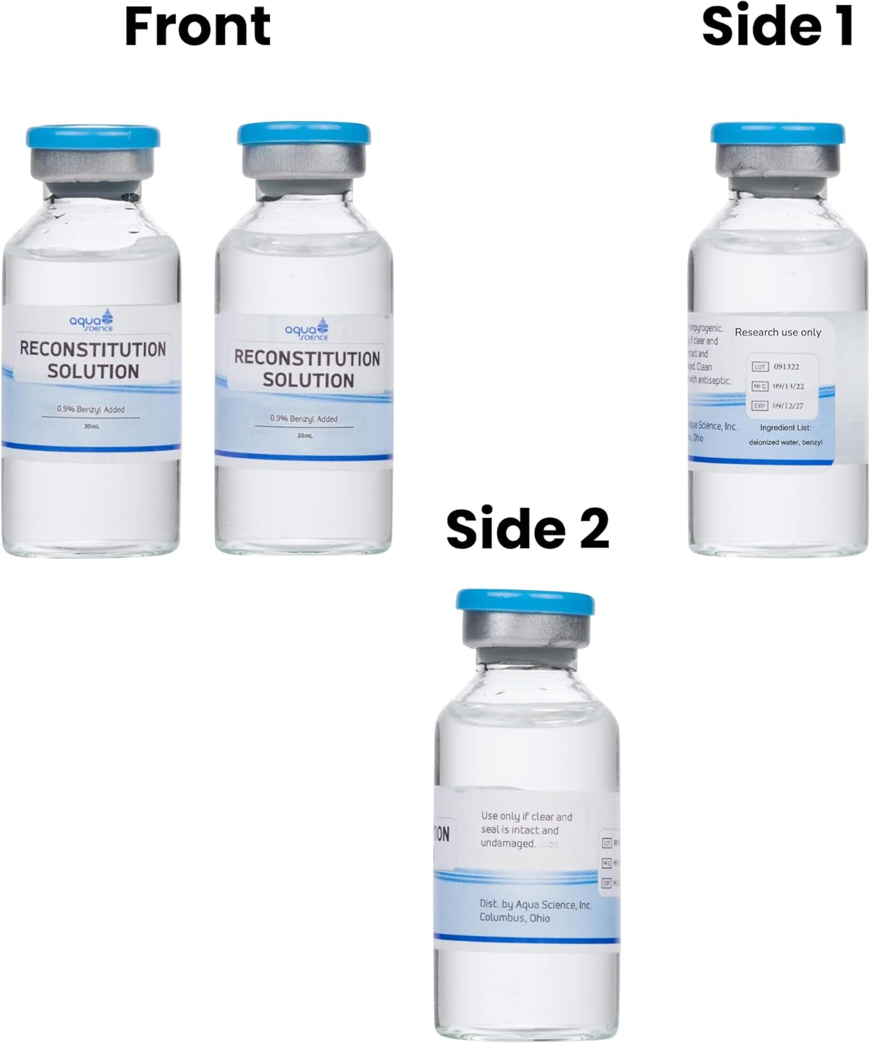 Ultra Clean Reconstitution Solution 2-Pack - 30ml Premium Glass Vials | Made in USA