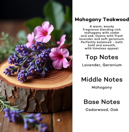 Long-Lasting Mahogany Teakwood Car Air Freshener - 2 Pack Essential Oil Diffuser, Cute Car Accessories Made in USA, Perfect for Women!