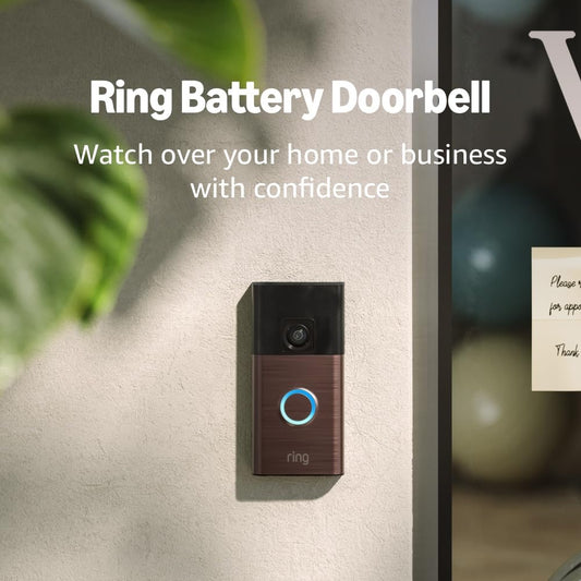 Battery-Powered Doorbell Camera | Comprehensive Security Solution for Home or Business with Full HD Video, Real-Time Viewing, Two-Way Audio, and Motion Detection Alerts (Latest Model), Venetian Bronze