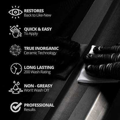 Ceramic Trim Coat Kit - Long-Lasting Plastic Trim Restorer with 200+ Wash Guarantee - Premium Ceramic Coating, Not Just a Dressing