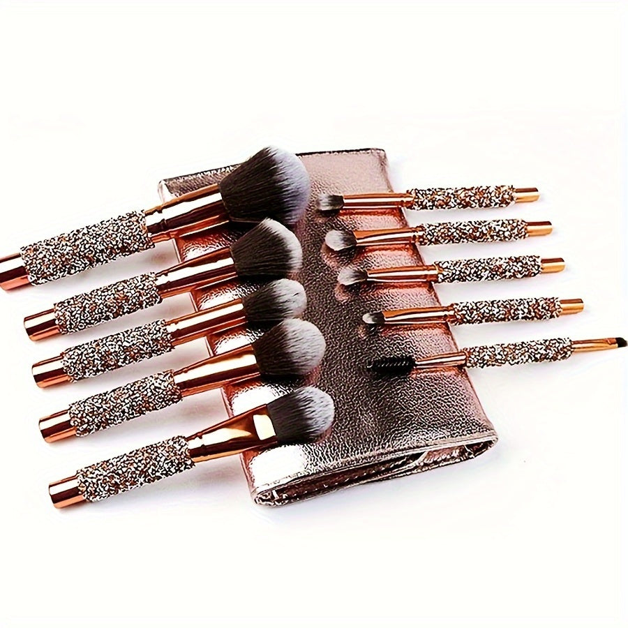 10-Piece Diamond Makeup Brush Set