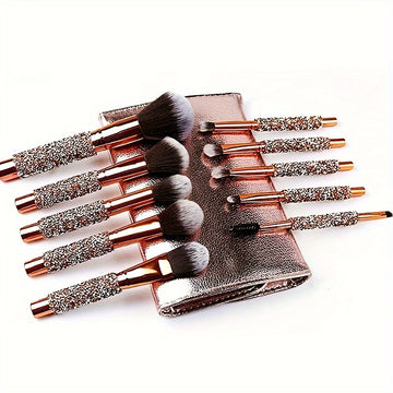 10-Piece Diamond Makeup Brush Set