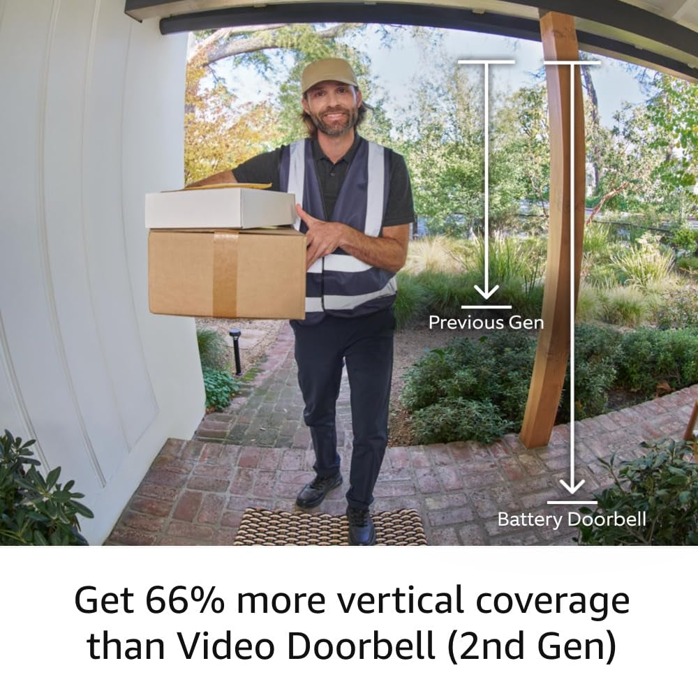 Battery-Powered Doorbell Camera | Comprehensive Security Solution for Home or Business with Full HD Video, Real-Time Viewing, Two-Way Audio, and Motion Detection Alerts (Latest Model), Venetian Bronze