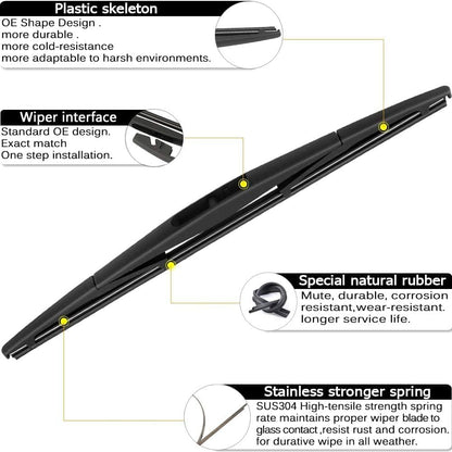 Premium Windshield Wiper Blade Set for Subaru Crosstrek & Impreza (26"+16"+12") - Original Factory Quality Replacement (Pack of 3)
