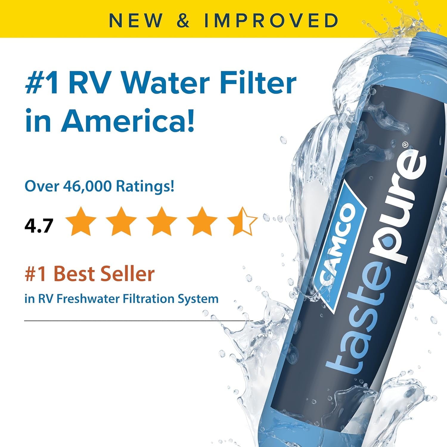 Tastepure RV Water Filter - Premium Inline Filter for Fresh Drinking Water - Made in USA - Essential for Camping & Travel