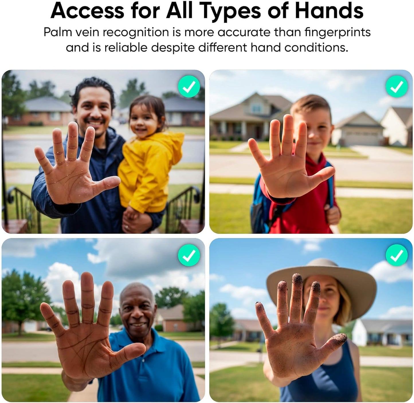 Smart Palm Lock - Keyless Entry Door Lock with Advanced Palm Vein Recognition, Wi-Fi, Alexa & Google Compatibility, Auto Lock, Dual Battery, and Mechanical Key