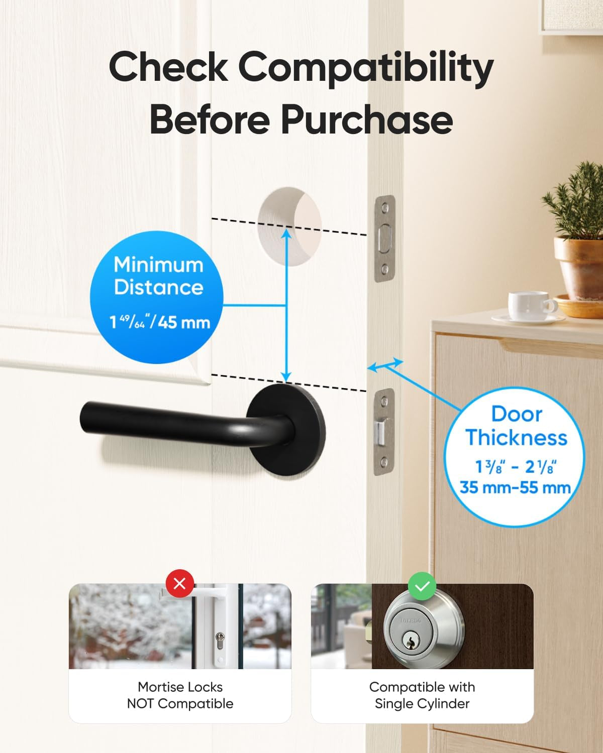 Smart Lock C220 - Keyless Fingerprint Entry with Wi-Fi & App Control, 8-Month Battery, IP53 Waterproof, BHMA Grade 3 Security