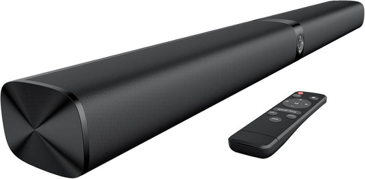 Premium Sound Bar for Smart TVs - Bluetooth, ARC, Optical, and AUX Connectivity, Auto Volume Boost, 3 Equalizer Modes, 2-in-1 Detachable Design for TVs, PCs, Gaming, and Projectors