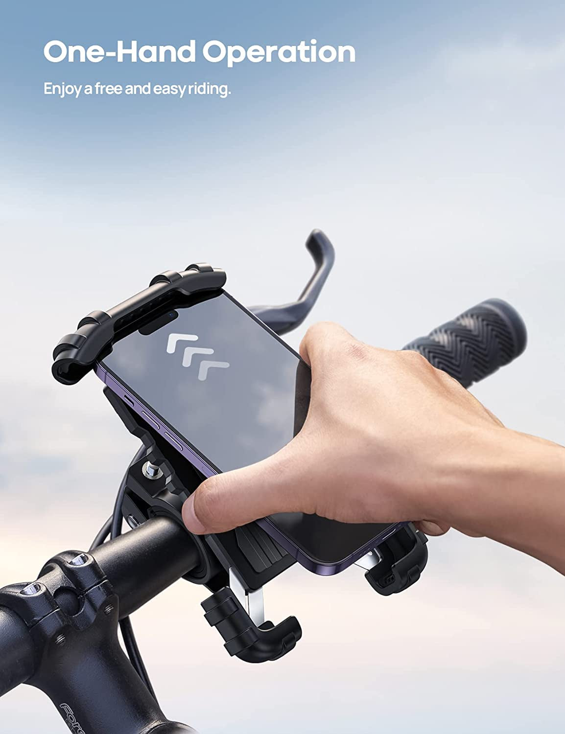 Universal Bike & Motorcycle Phone Holder - Secure Handlebar Mount for iPhone 17 Pro Max, Samsung S20 & More (4.7" to 6.8" Smartphones)