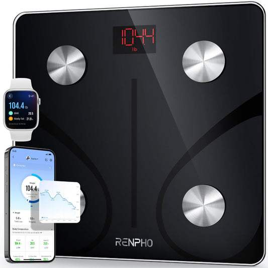 Elis 1 Smart Body Composition Scale with Bluetooth Connectivity and Smartphone App, 400 lbs Capacity, Digital BMI and Body Fat Analysis
