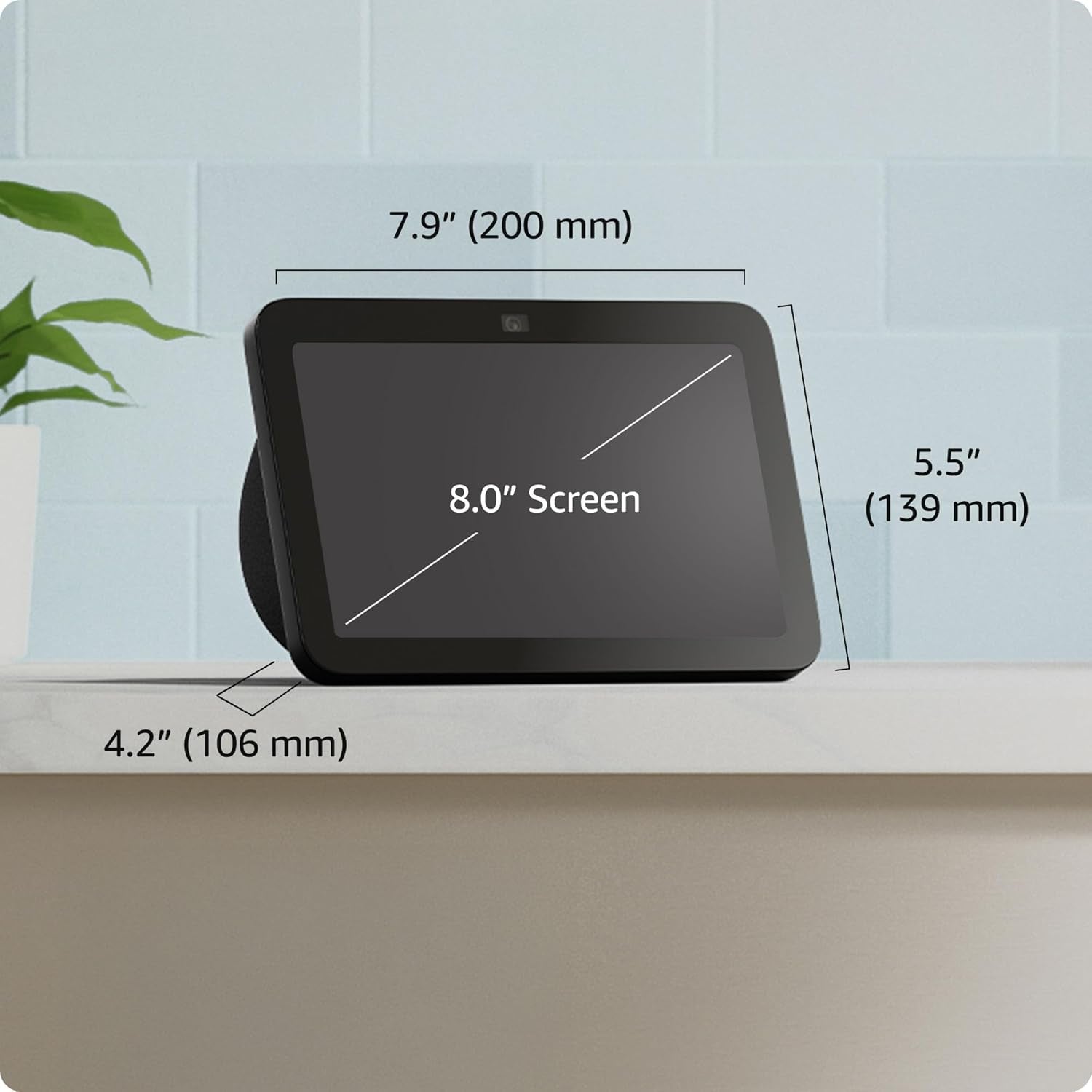 Echo Show 8 with Spatial Audio and Smart Home Hub, Perfect for Open Living Spaces, Featuring Alexa, Charcoal