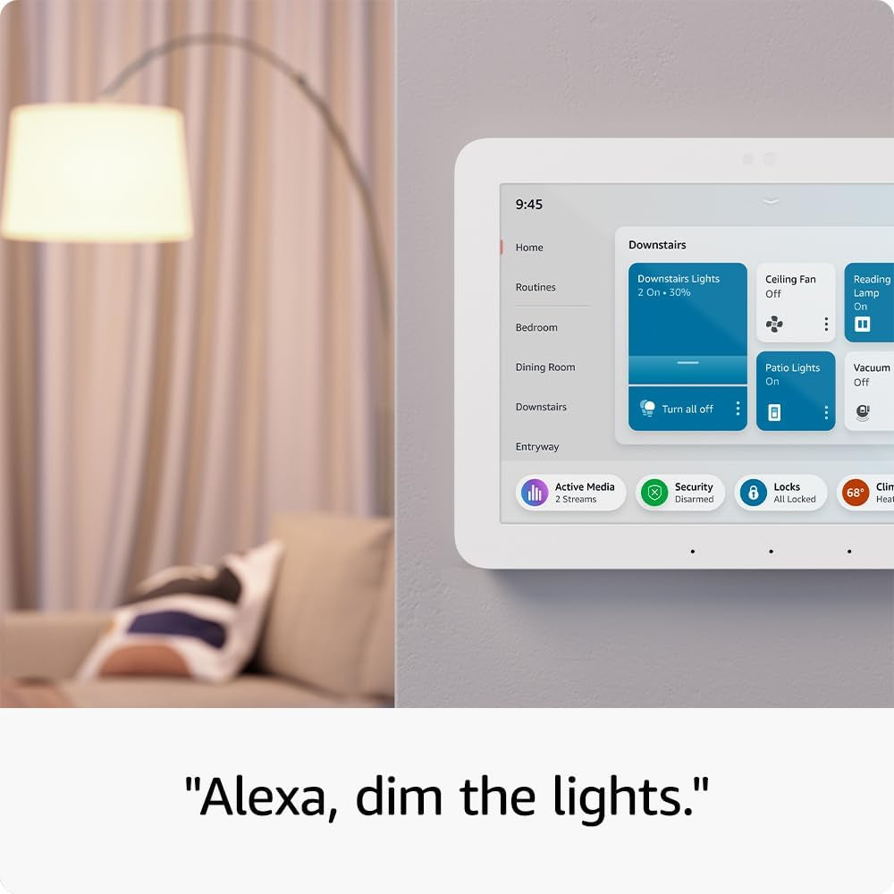 Echo Hub 8-Inch Smart Home Control Panel with Alexa Compatibility for Thousands of Devices