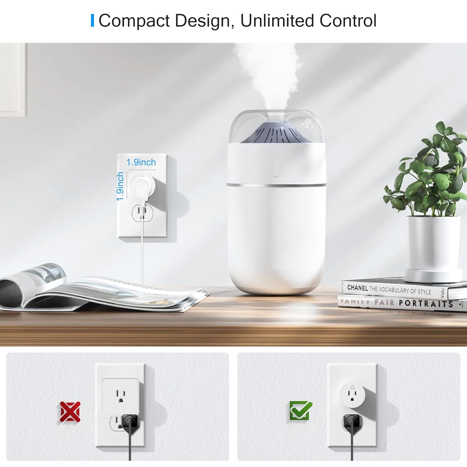 Smart Plug 2025 - 15A Upgrade, Dual Bluetooth & Wi-Fi Connectivity, Voice and Remote Control, Indoor Outlet Timer Compatible with Alexa & Google, 2.4GHz Wi-Fi Only