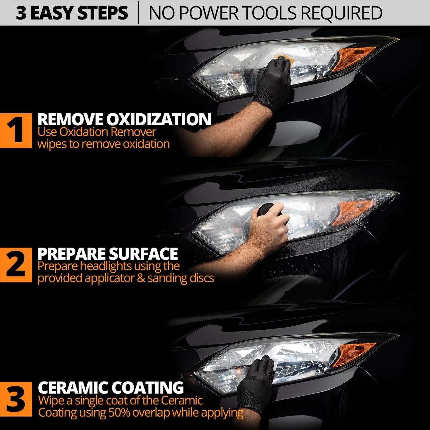Revive Your Headlights with the ® Ceramic Headlight Restoration Kit – Lasts for Life, No Power Tools Needed, 10 Wipe Kit for Like-New Clarity!