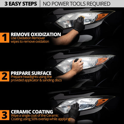 Revive Your Headlights with the ® Ceramic Headlight Restoration Kit – Lasts for Life, No Power Tools Needed, 10 Wipe Kit for Like-New Clarity!