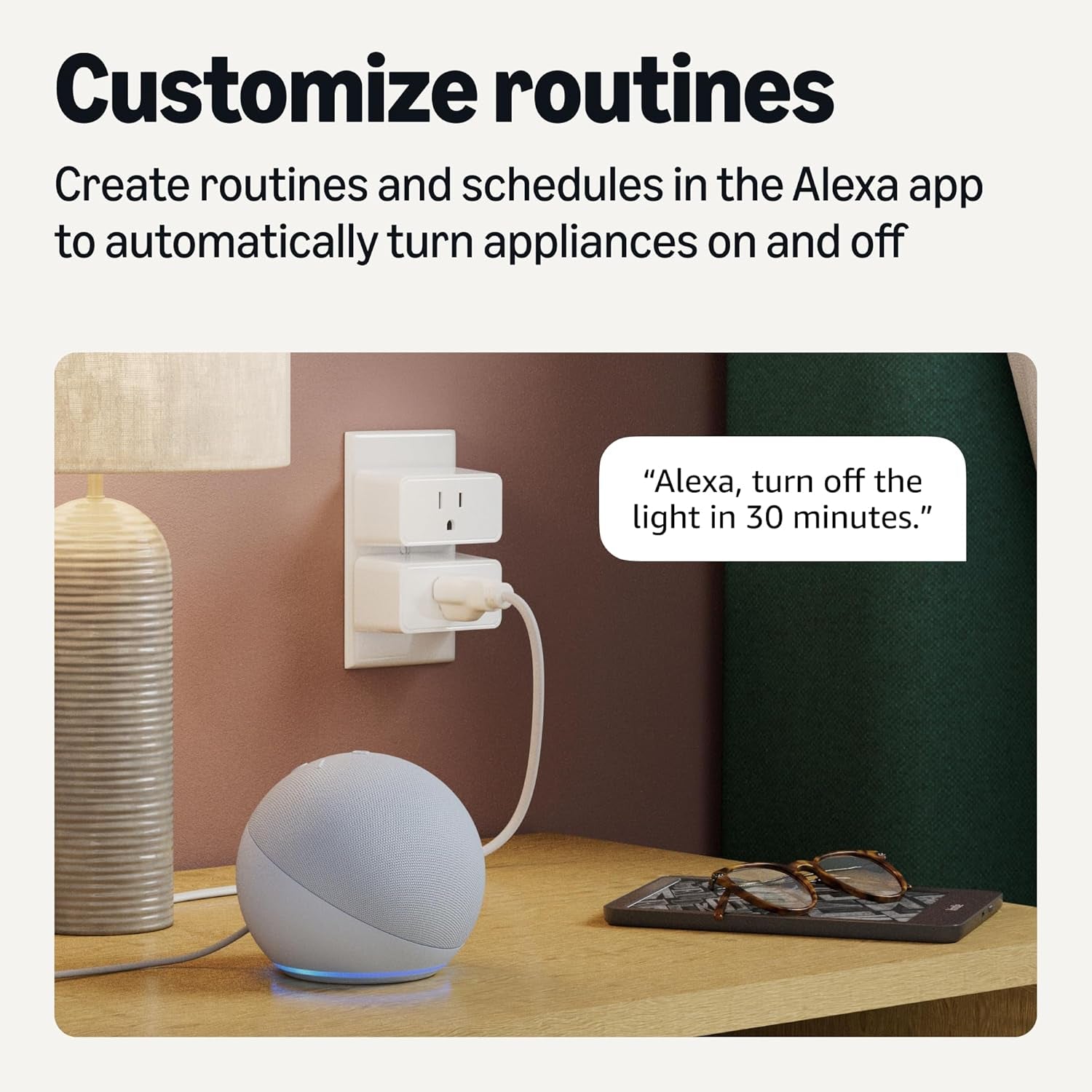 Smart Plug for Alexa, 2.4 GHz Wi-Fi, No Hub Required, 4-Pack, White