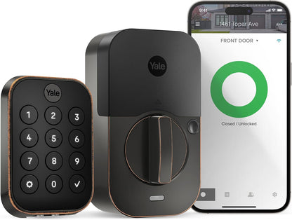 Assure Lock 2 Wi-Fi Smart Lock - Keyless Entry with Keypad, App Control & Backup Key - Secure Deadbolt for Front Door, Black