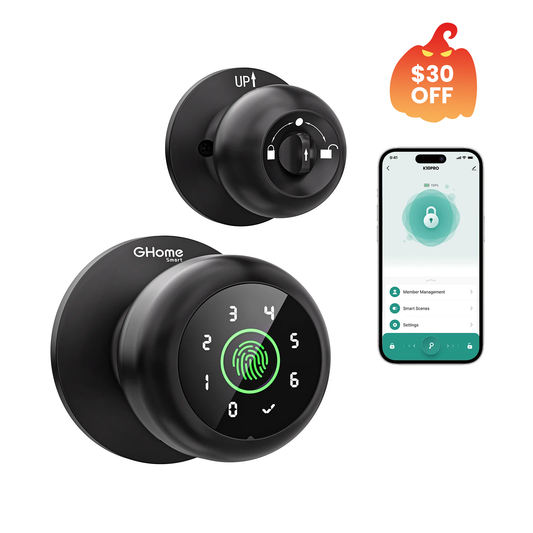 Smart Fingerprint Door Lock: 4-in-1 Biometric Knob with Keypad, App Control, and Auto Lock for Residential and Commercial Use
