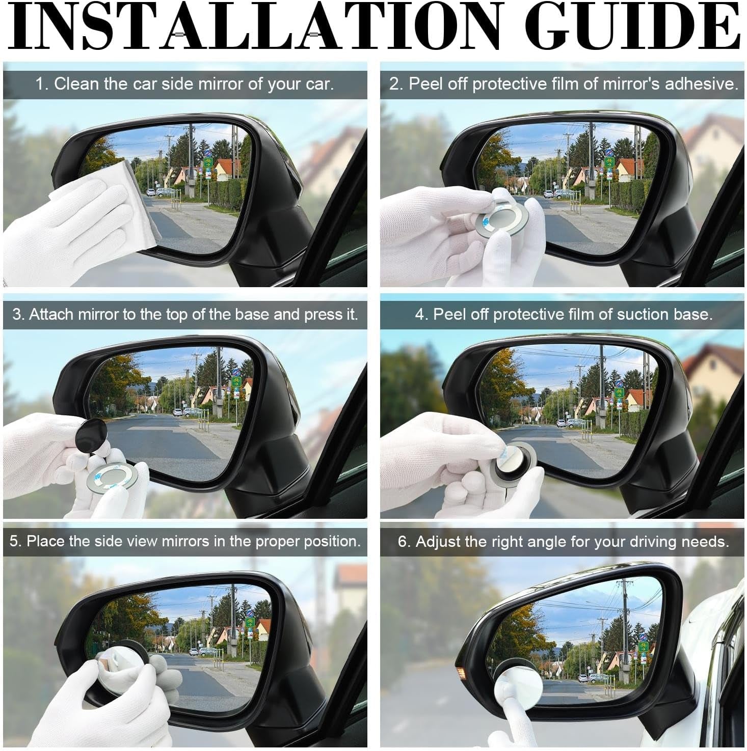 Enhance Your Safety with 2" Round HD Frameless Blind Spot Mirrors - Adjustable Wide Angle for Cars, SUVs, and Trucks - Pack of 2