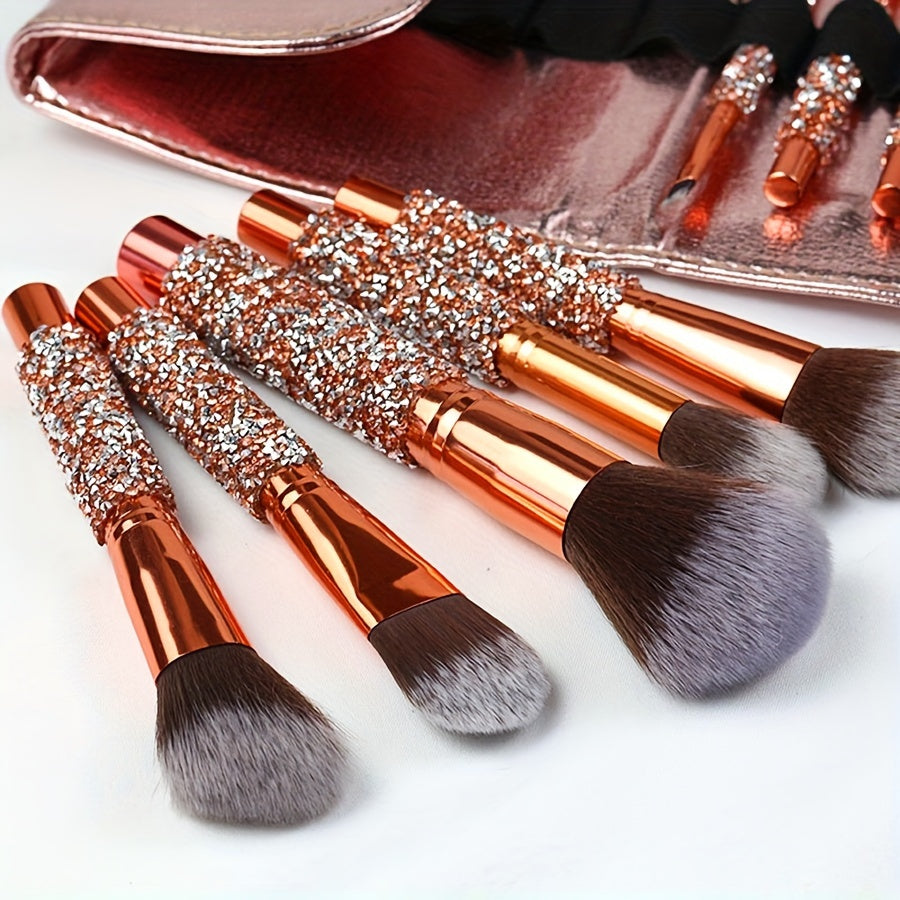 10-Piece Diamond Makeup Brush Set