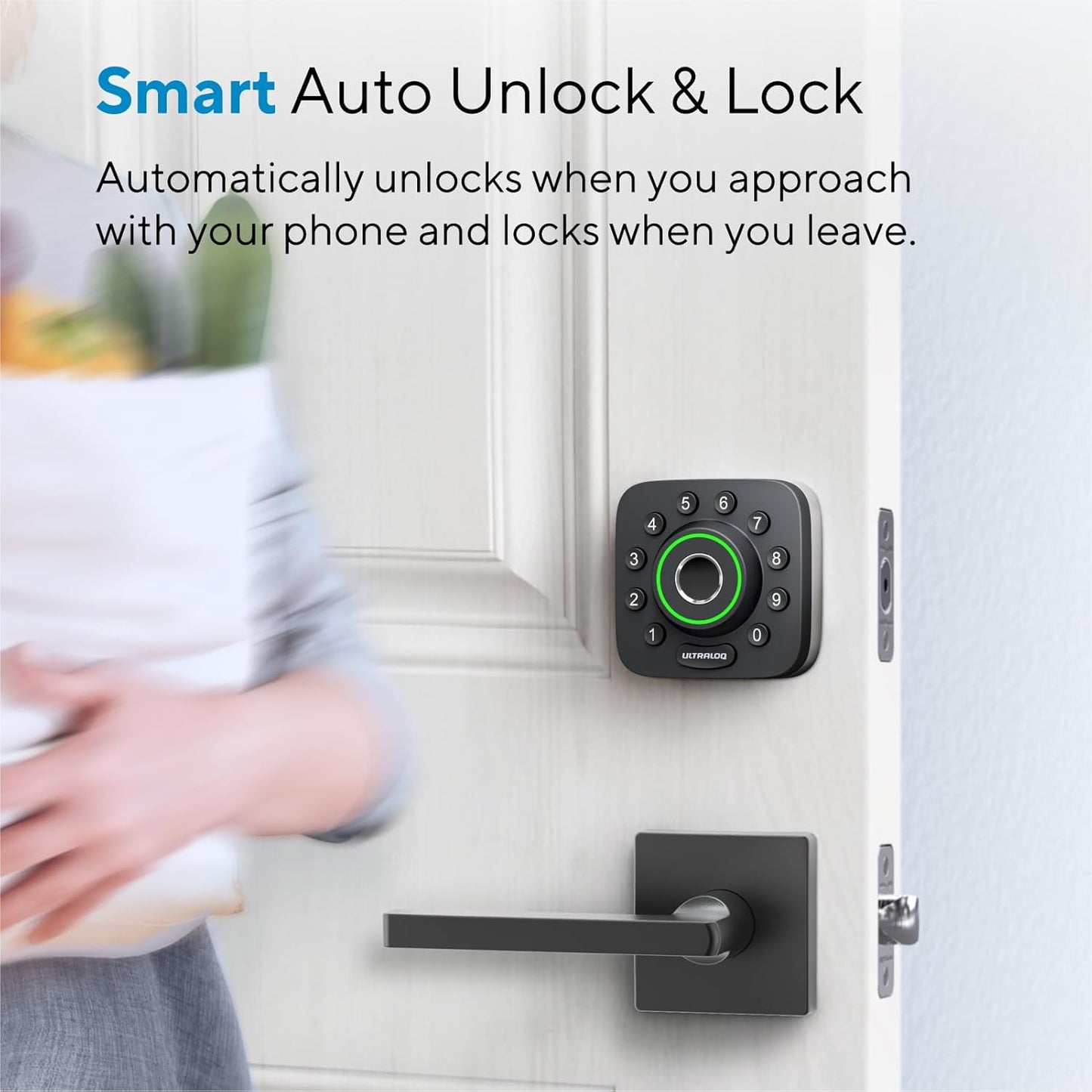U-Bolt Pro WiFi Smart Lock - 8-in-1 Keyless Entry with Fingerprint ID, App Control, Auto Unlock & Waterproof Design - Easy Installation!
