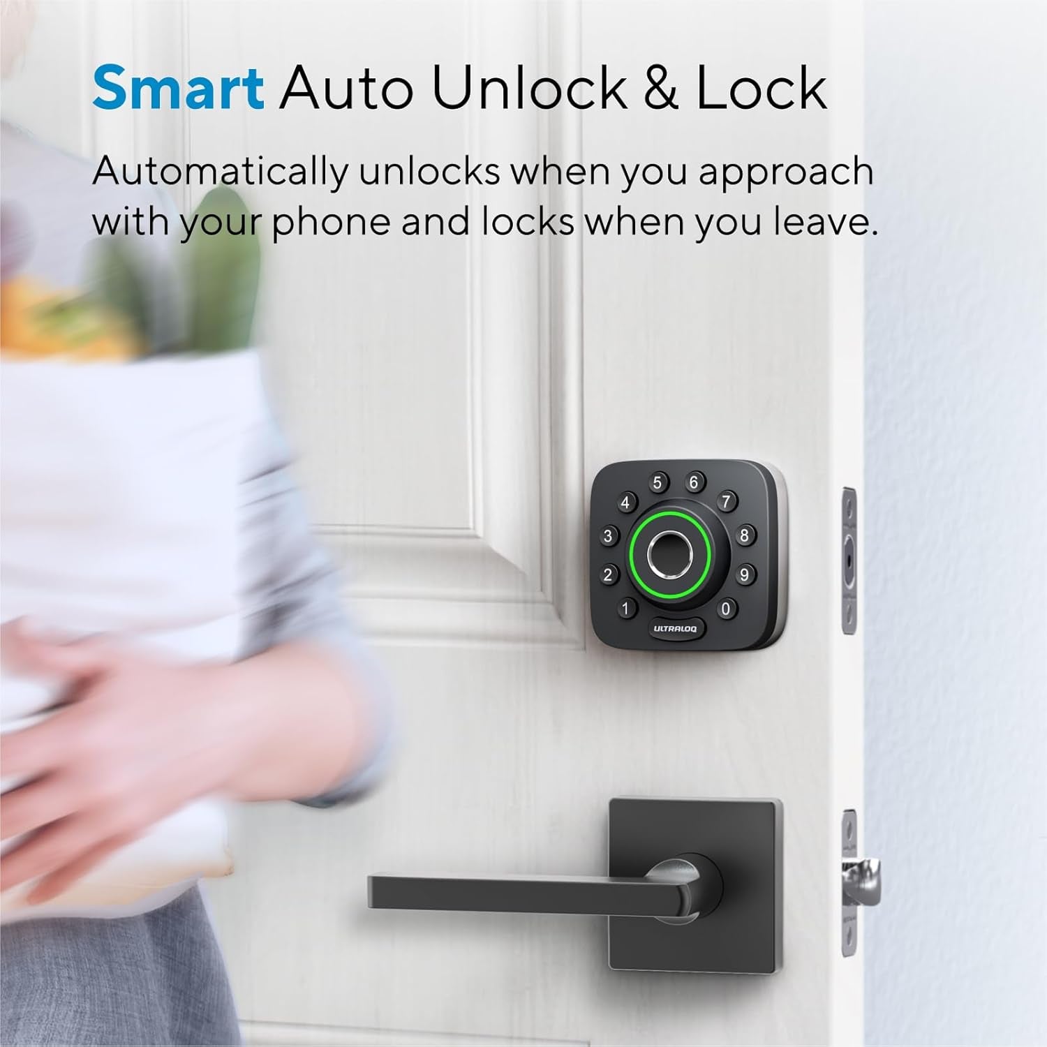 U-Bolt Pro WiFi Smart Lock - 8-in-1 Keyless Entry with Fingerprint ID, App Control, Auto Unlock & Waterproof Design - Easy Installation!