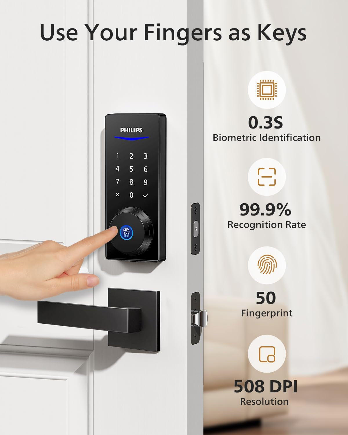 Keyless Smart Lock Set with Fingerprint Access, Digital Keypad & Auto Locking - Secure Your Front Door Effortlessly!