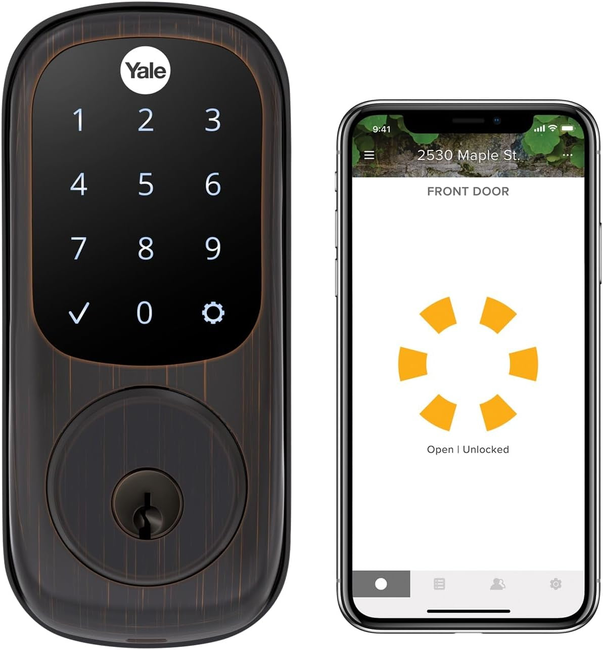 Assure Lock 2 Wi-Fi Smart Lock - Keyless Entry with Keypad, App Control & Backup Key - Secure Deadbolt for Front Door, Black