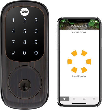 Assure Lock 2 Wi-Fi Smart Lock - Keyless Entry with Keypad, App Control & Backup Key - Secure Deadbolt for Front Door, Black
