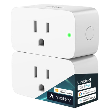 Matter Smart Plug - Compatible with Apple Home, Siri, Alexa, Google Assistant, and SmartThings - 15A/1800W Max - Smart Home Automation with APP Remote Control, Timer & Schedule - 2.4G Wi-Fi Only - Pack of 4