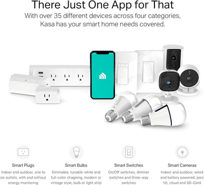 Plug Power Strip KP303 - Surge Protector with 3 Smart Outlets and 2 USB Ports, Compatible with Alexa and Google Home, No Hub Required, White