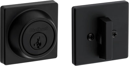 Contemporary Matte Black Deadbolt Lock - Keyed Front Entry, Pick Resistant Smartkey Security, Single Cylinder Design
