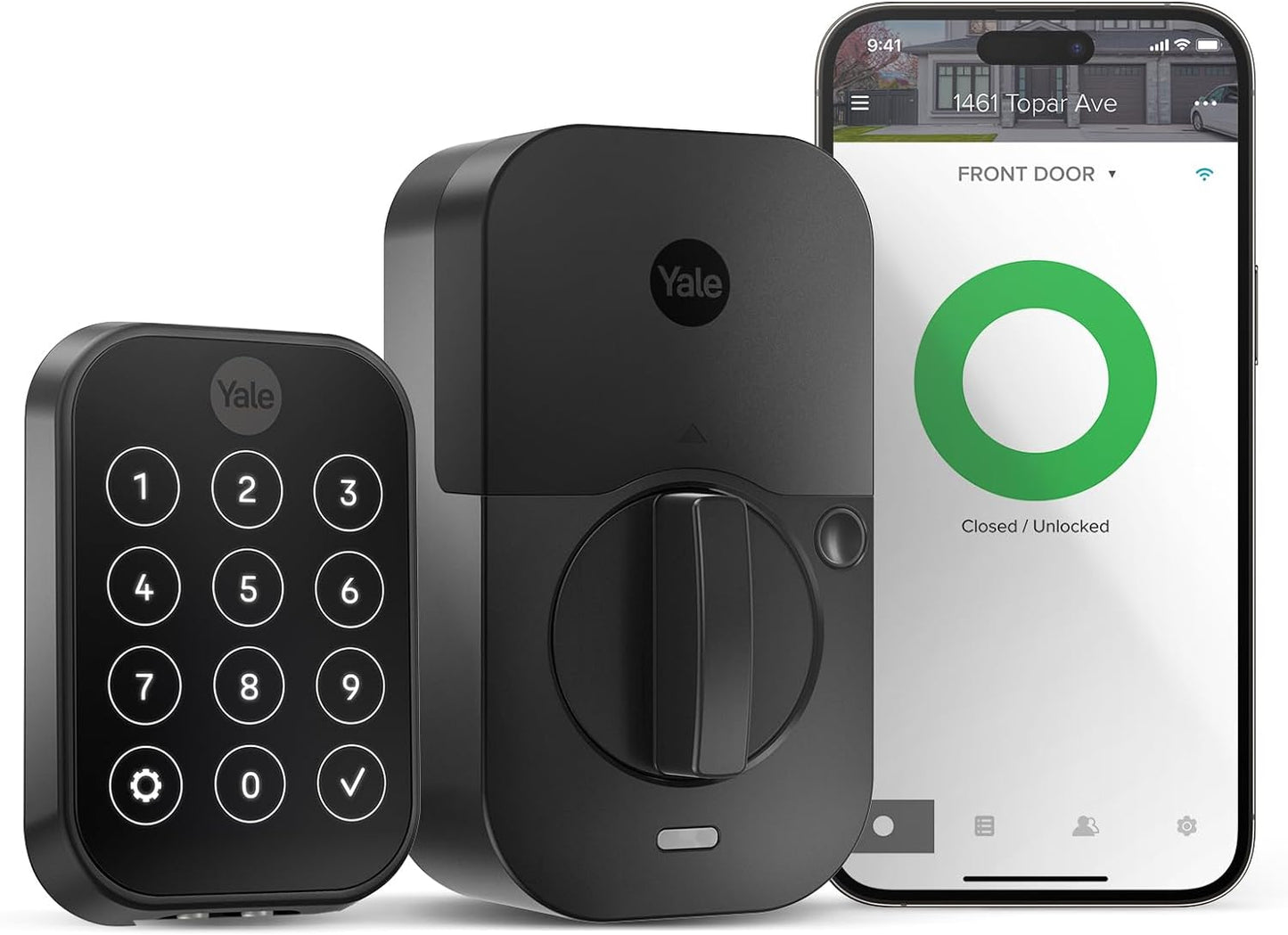 Assure Lock 2 Wi-Fi Smart Lock - Keyless Entry with Keypad, App Control & Backup Key - Secure Deadbolt for Front Door, Black