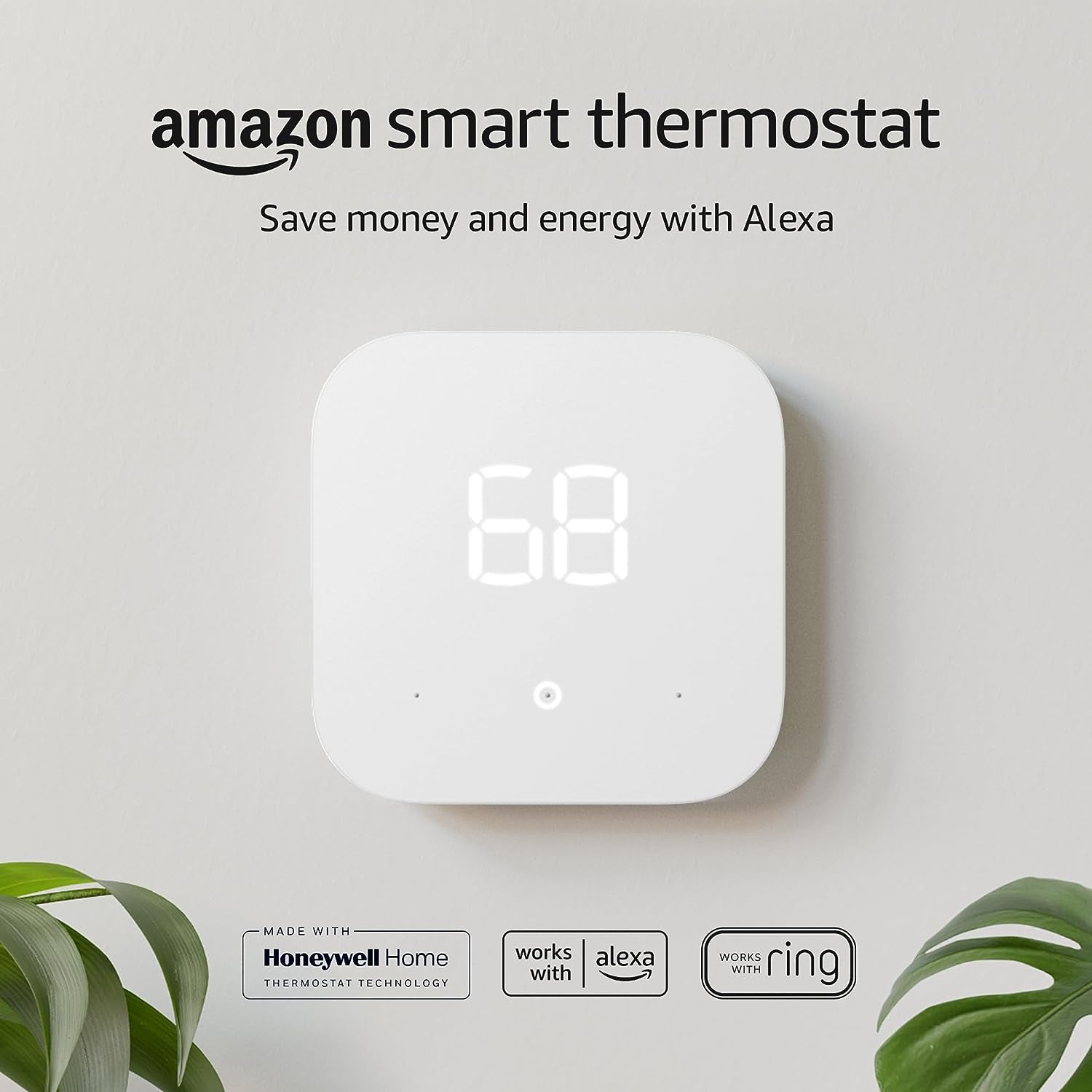 Smart Thermostat for Energy Efficiency - Compatible with Alexa and Ring - C-Wire Required