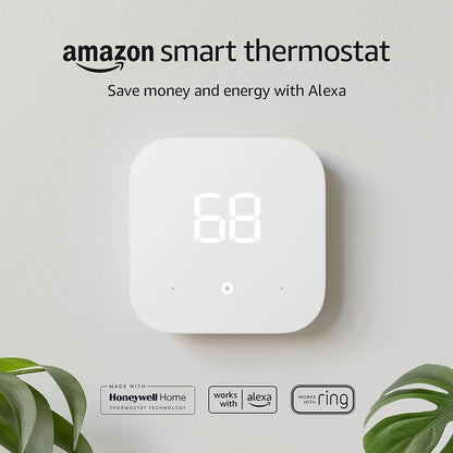 Smart Thermostat for Energy Efficiency - Compatible with Alexa and Ring - C-Wire Required