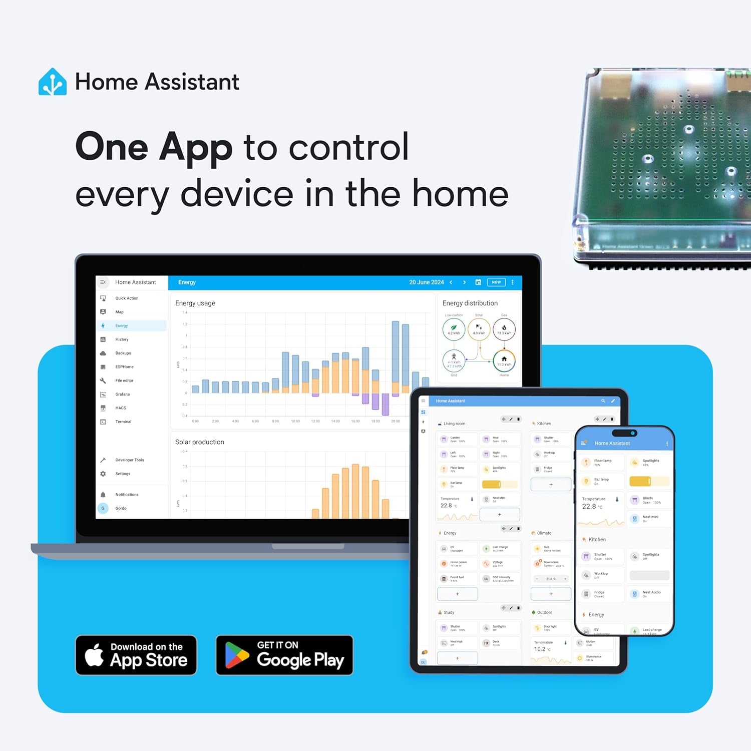 Home Assistant Green | Advanced Smart Home Hub for Enhanced Automation | Official Hardware
