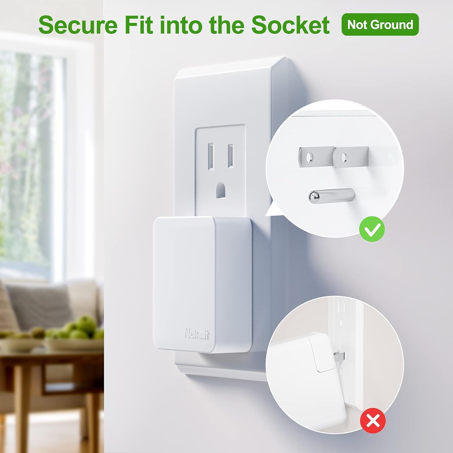 Dual Port Ultra-Slim Flat USB Wall Charger with Smart IC Technology, White