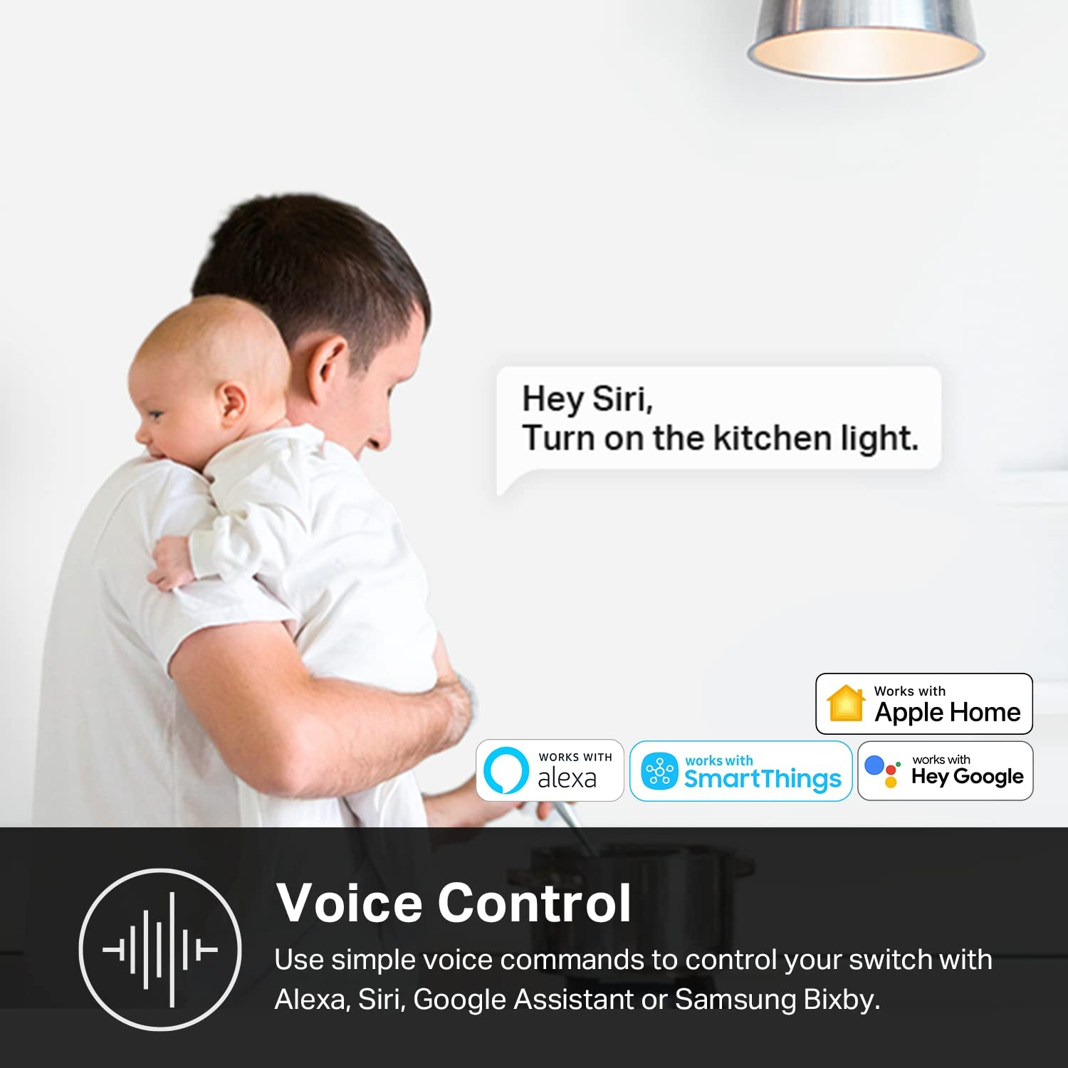 Kasa Smart Light Switch KS200P3 for Apple HomeKit, Single Pole with Neutral Wire, 2.4GHz Wi-Fi, Compatible with Siri, Alexa, and Google Home, UL Certified, Hub-Free, White, Pack of 3