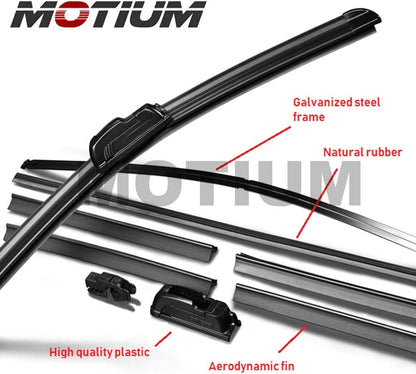 Premium All-Season OEM Quality Windshield Wiper Blades - 22" + 22" Front Pair