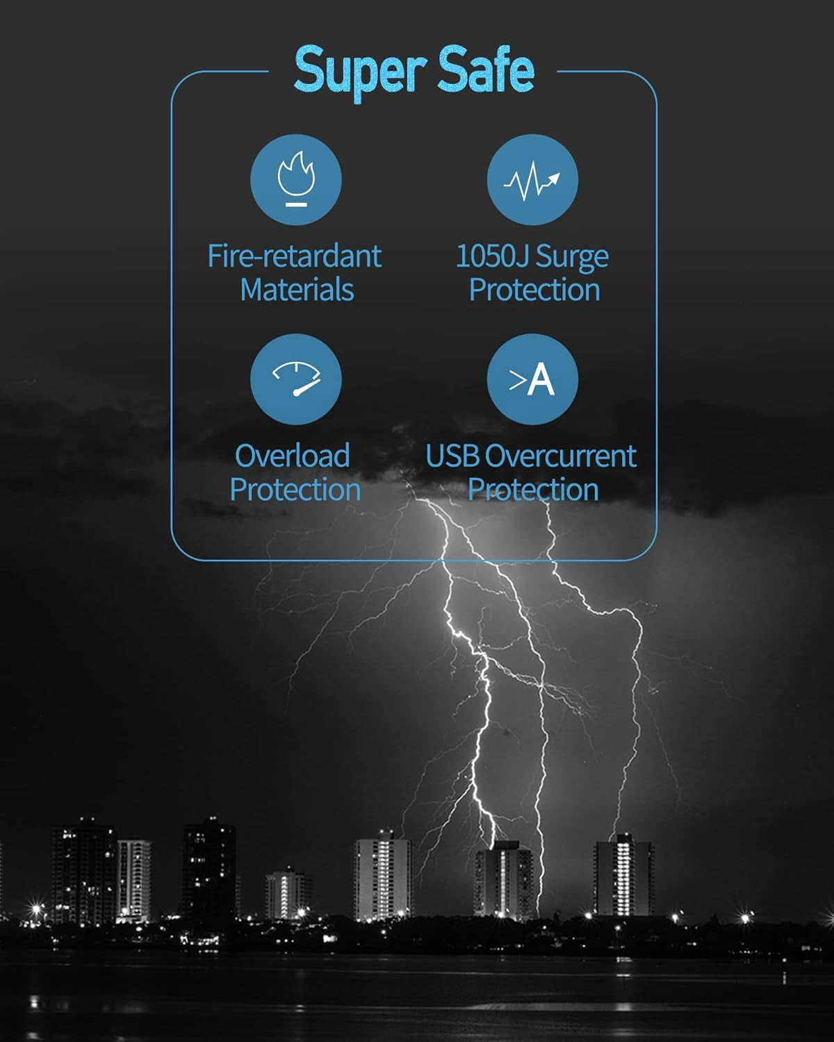 Surge Protector Power Strip Tower with 15W Magnetic Wireless Charger, 1050J, 13A Charging Station featuring 12 AC Outlets and 6 USB Ports, 6.5Ft Extension Cord for Home and Office Use, Grey