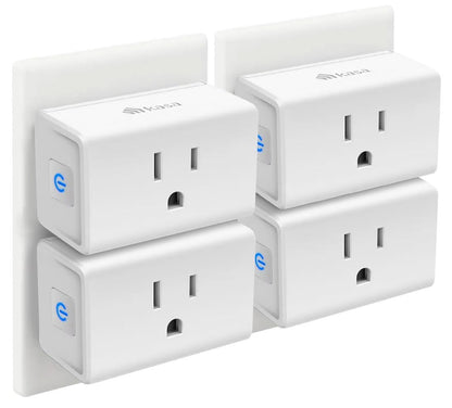 Mini Smart Plug (15A) - Apple HomeKit Compatible, Works with Siri, Alexa & Google Home, UL Certified, App Control, Scheduling & Timer, 2.4G WiFi Only, Pack of 4, White