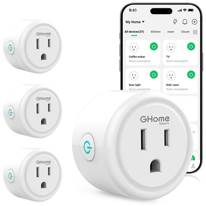 WiFi Smart Plug Compatible with Alexa and Google Home, Remote Control Smart Outlet Timer, 2.4GHz Wi-Fi, No Hub Required, ETL and FCC Certified