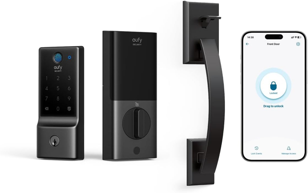 Smart Lock C220 - Keyless Fingerprint Entry with Wi-Fi & App Control, 8-Month Battery, IP53 Waterproof, BHMA Grade 3 Security