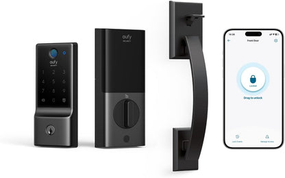 Smart Lock C220 - Keyless Fingerprint Entry with Wi-Fi & App Control, 8-Month Battery, IP53 Waterproof, BHMA Grade 3 Security