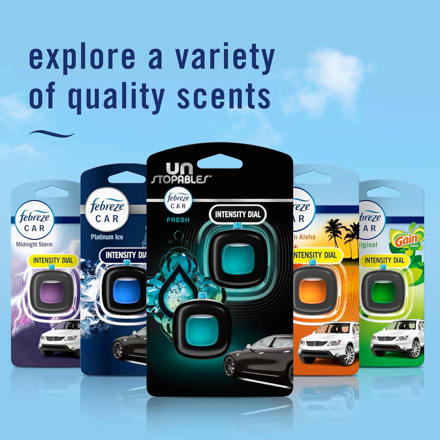 Unstopables Car Freshener Vent Clip - Fresh Scent, 4 Pack - Odor-Fighting Air Fresheners for Your Vehicle