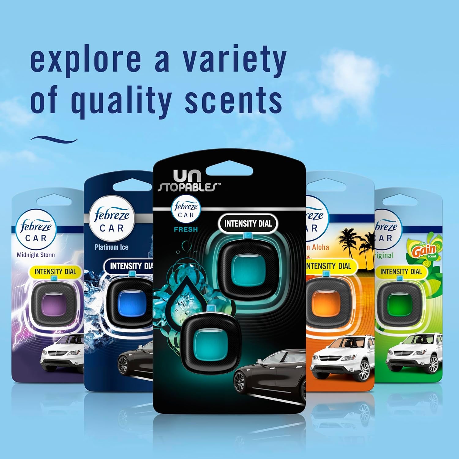 Unstopables Car Freshener Vent Clip - Fresh Scent, 4 Pack - Odor-Fighting Air Fresheners for Your Vehicle