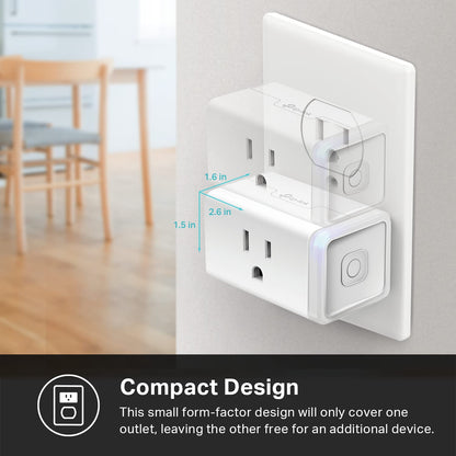 Mini Smart Plug (15A) - Apple HomeKit Compatible, Works with Siri, Alexa & Google Home, UL Certified, App Control, Scheduling & Timer, 2.4G WiFi Only, Pack of 4, White
