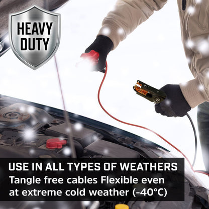 Heavy-Duty 16ft Jumper Cables for Car Battery - Automotive Booster Cables with Carrying Bag for Quick Jump Starts