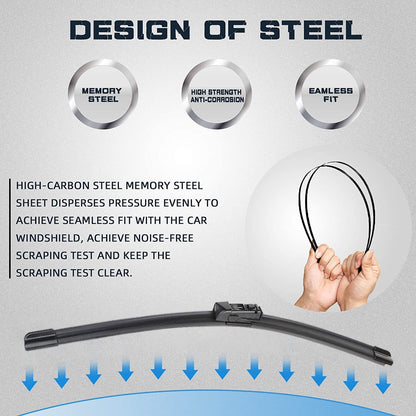 Premium Windshield Wiper Blade Set for Subaru Crosstrek & Impreza (26"+16"+12") - Original Factory Quality Replacement (Pack of 3)