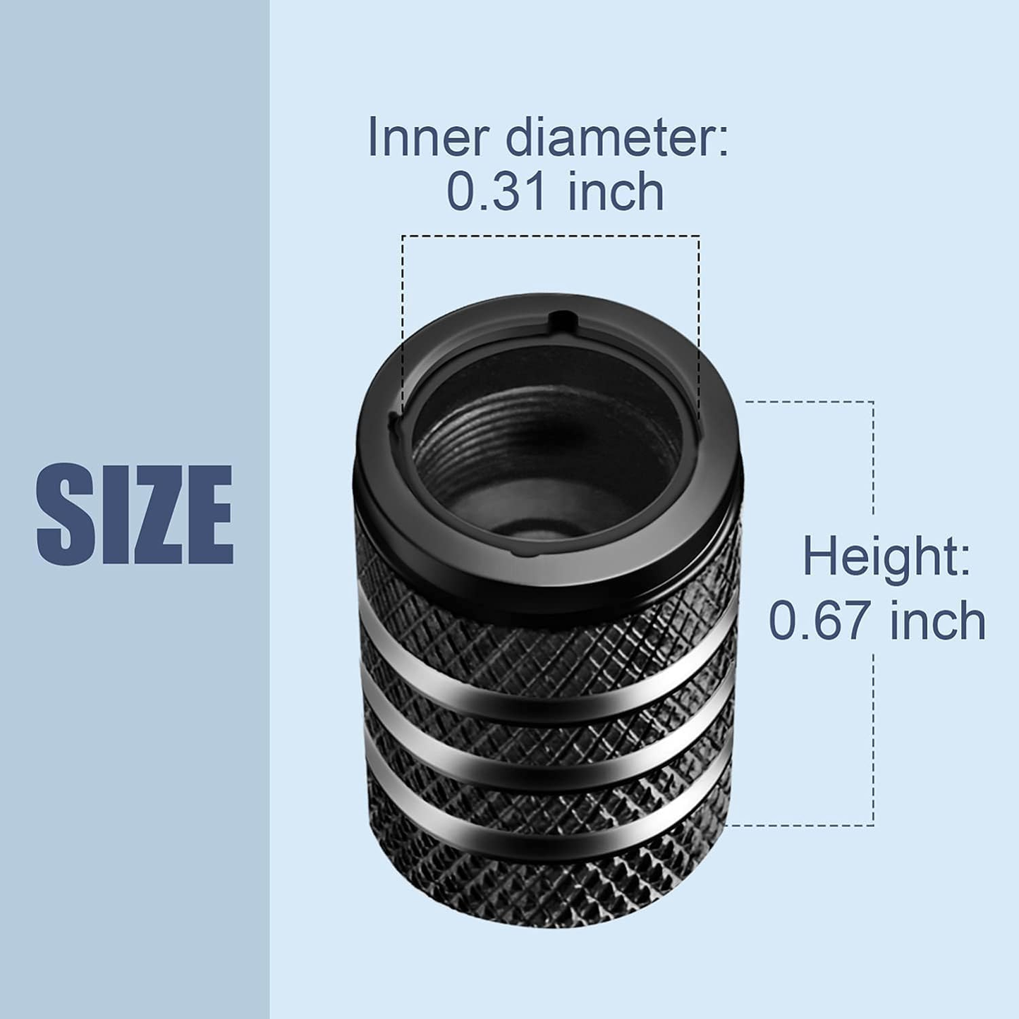 5-Pack American Flag Tire Valve Stem Caps - Metal with Plastic Liner, Corrosion Resistant & Leak-Proof for Cars, Trucks, Motorcycles, and Bikes - Black